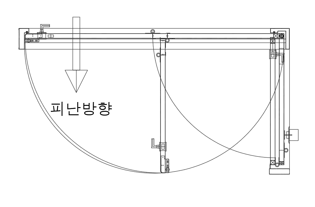 무턱 접이식 매립 방화문