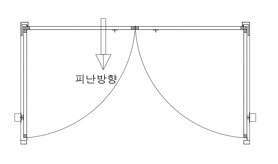 매립 방화문 무턱 양개