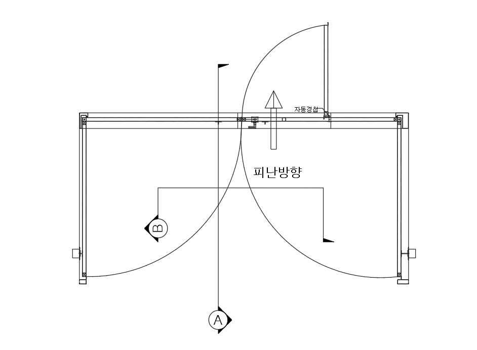 매립 방화문 무턱 양개