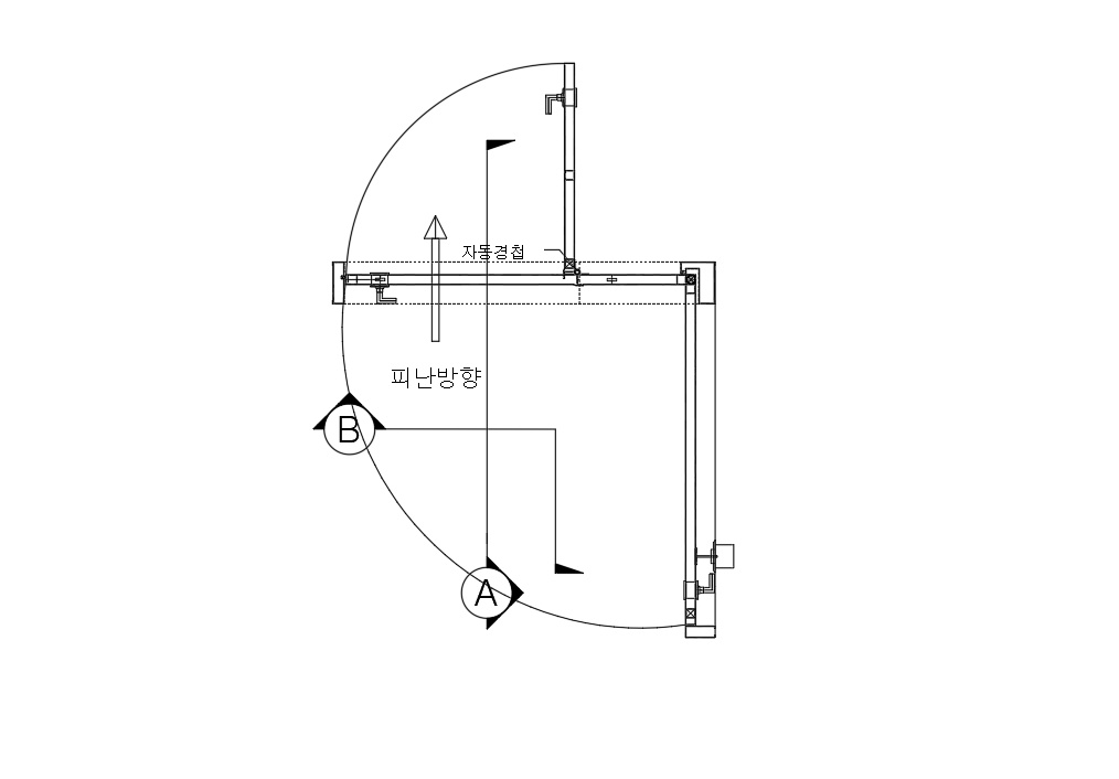 매립 방화문 무턱 편개